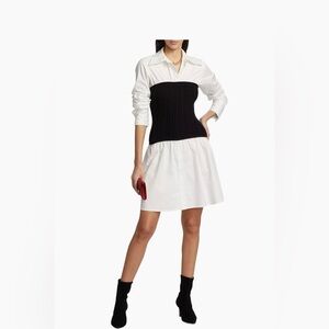 En Saison Waverly Cotton & Cable-Knit Shirtdress